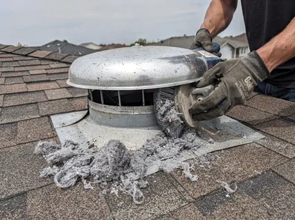 Cleaning Dryer Vent On Roof in Stallings