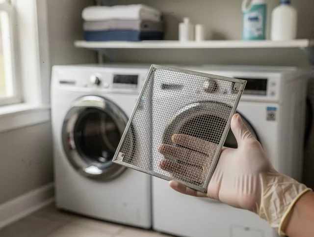 Stallings Dryer Vent Cleaning specialist performing detailed lint trap cleaning service in Stallings