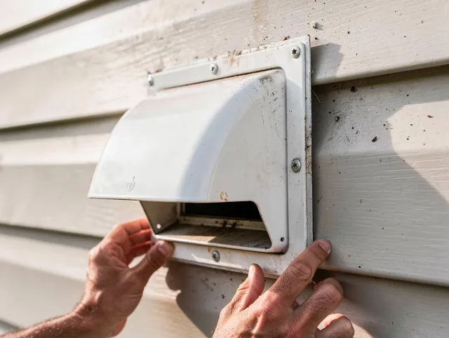Stallings Dryer Vent Cleaning technician delivering thorough residential dryer vent cleaning service in Stallings
